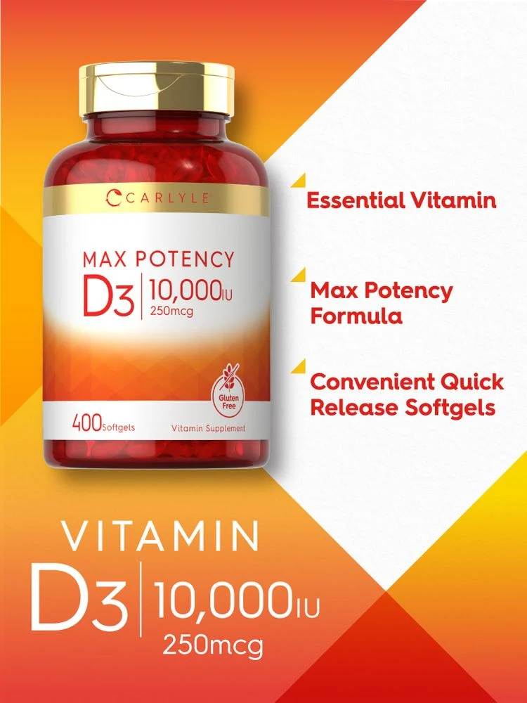 Vitamin D-3 10000IU | 400 Softgels - Image 3
