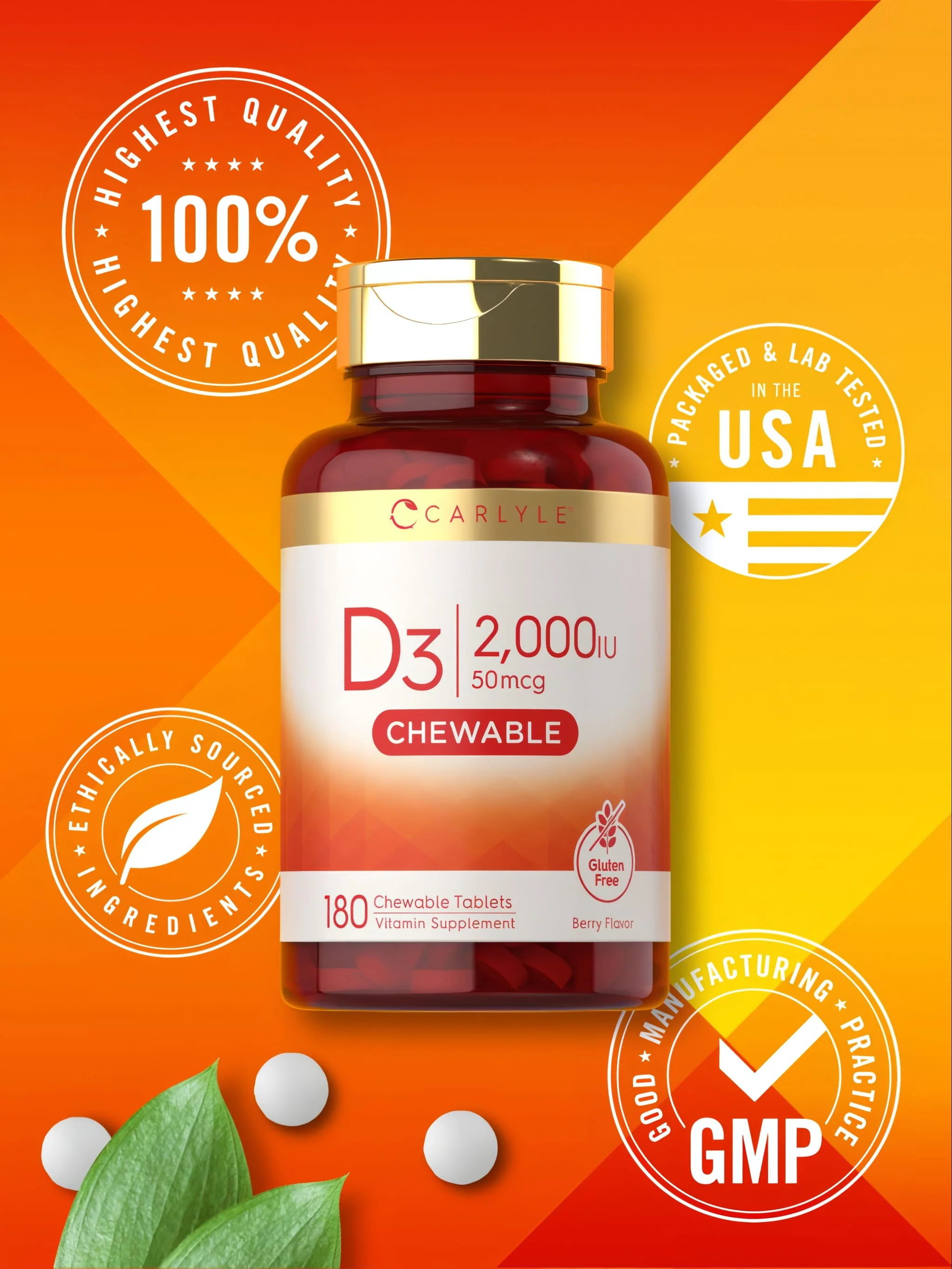 Vitamin D-3 2000IU | 180 Tablets - Image 6