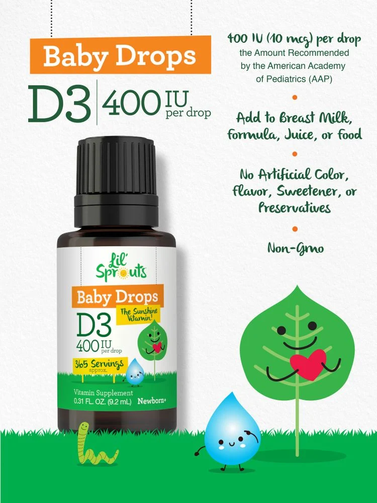 Vitamin D-3 for Babies 400IU | 0.31oz Liquid - Image 3