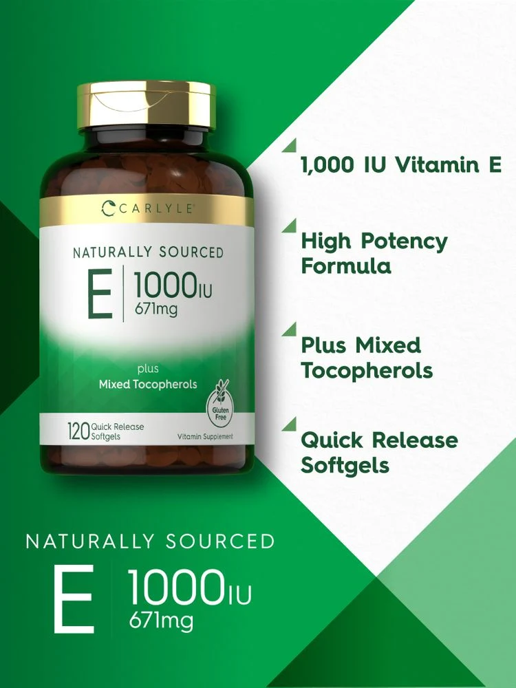 Vitamin E plus Mixed Tocopherols 1000IU | 120 Softgels - Image 4