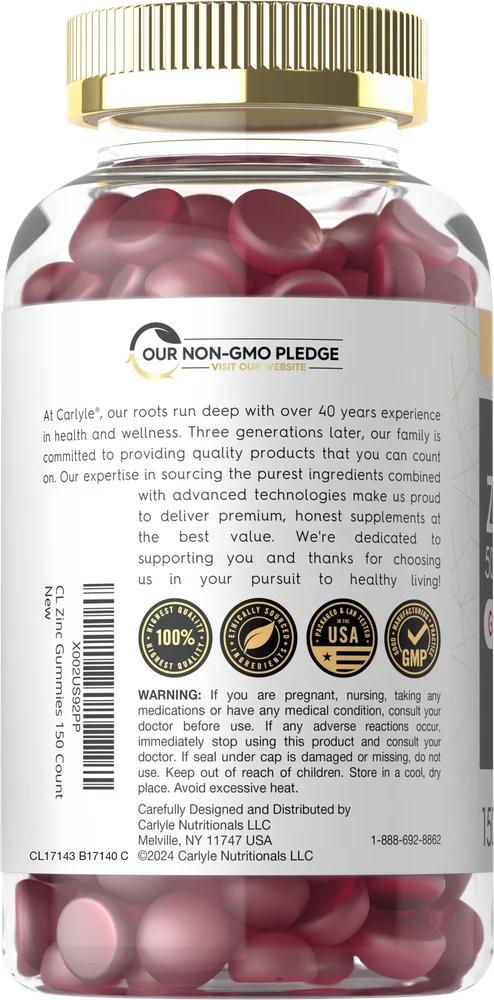 Zinc 50mg per serving | 150 Gummies - Image 3